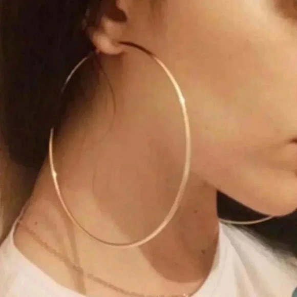 Claire's Oversized Goldtone 4" Earrings - Picture 1 of 1